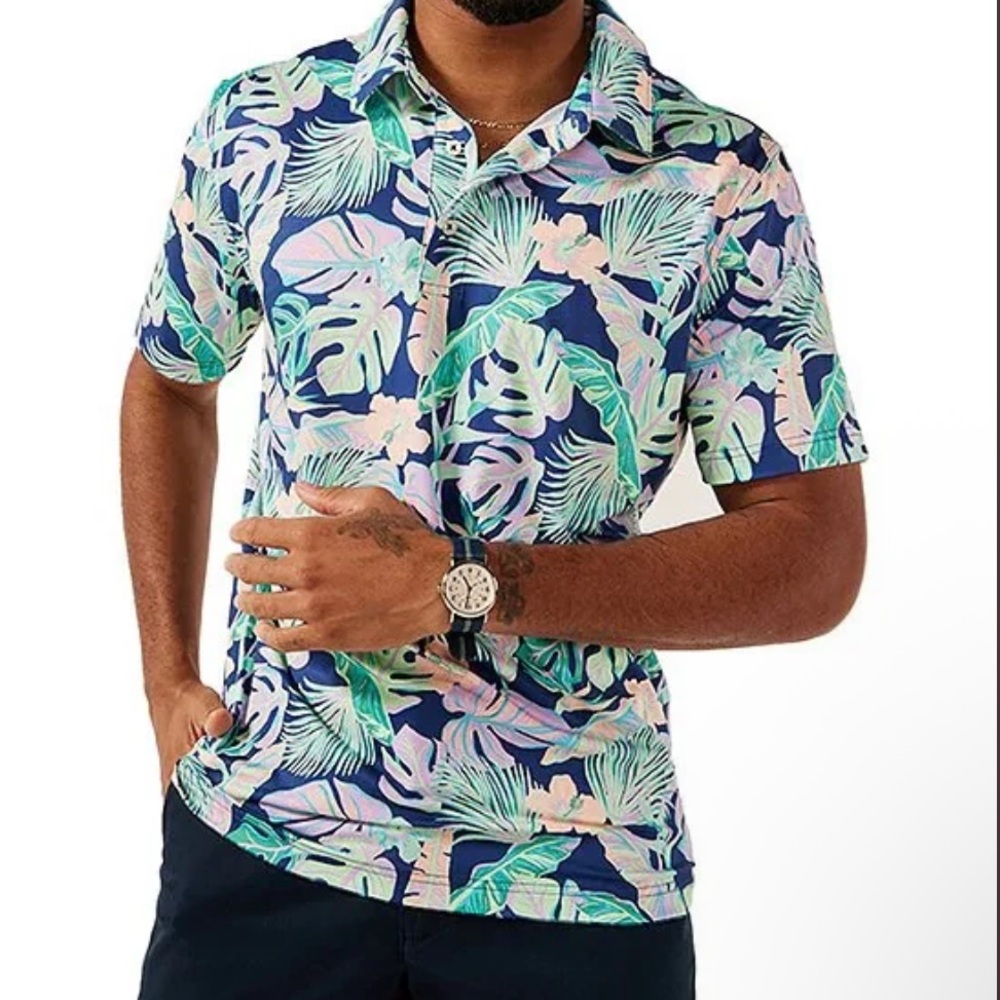 Chubbies Men's Polo 2.0 Shirt "Night Fauna" Size M Medium
